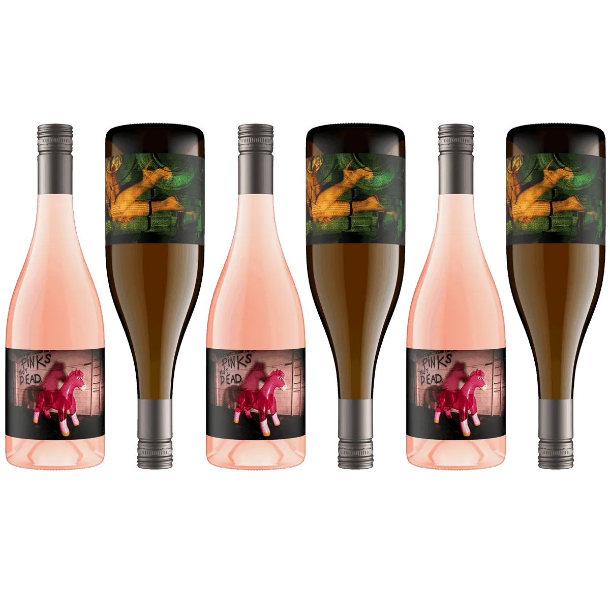 Pink Orange 6 Pack Square